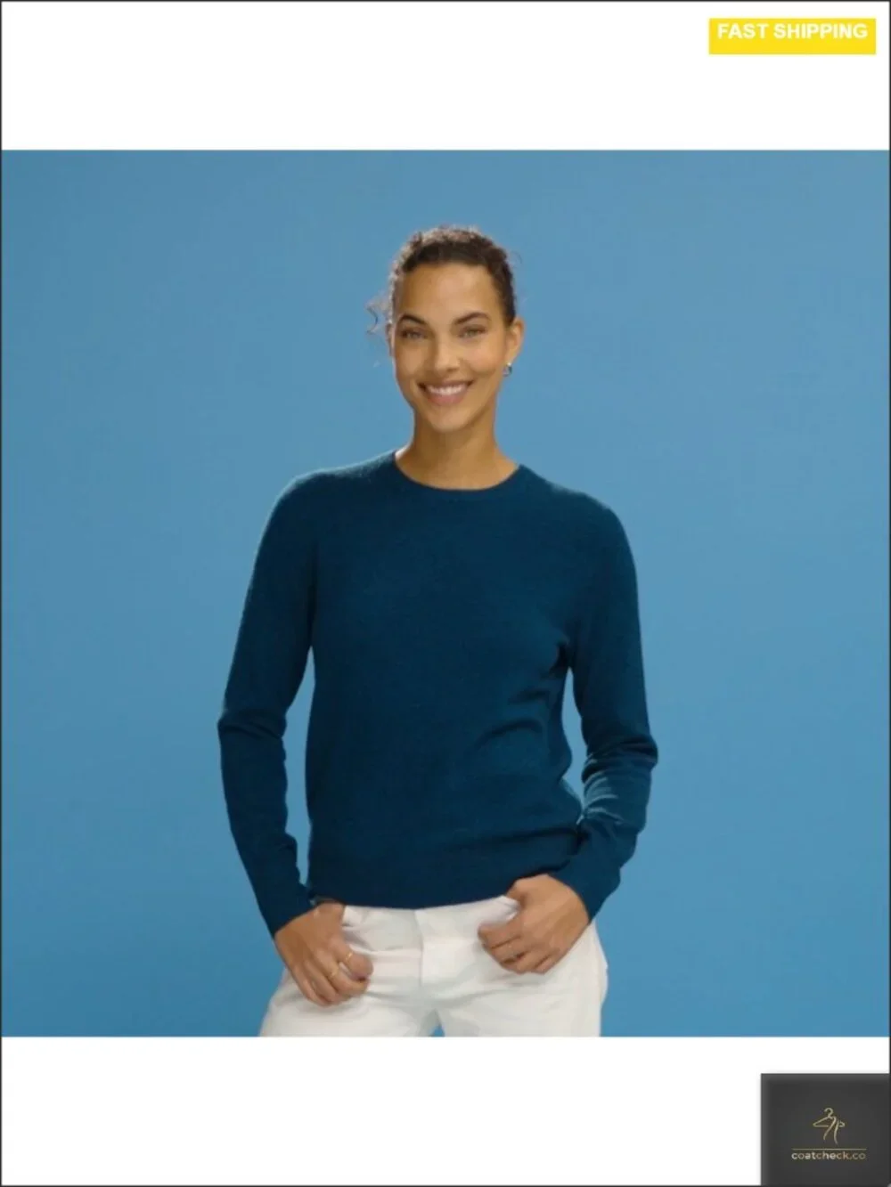 Pure Cashmere Crewneck Pullover Sweater - Lightweight Summer Layer